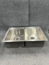 AMERICAN STANDARD Edgewater Double Bowl Kitchen Sink 33 x 22" w/ Bottom Grids*