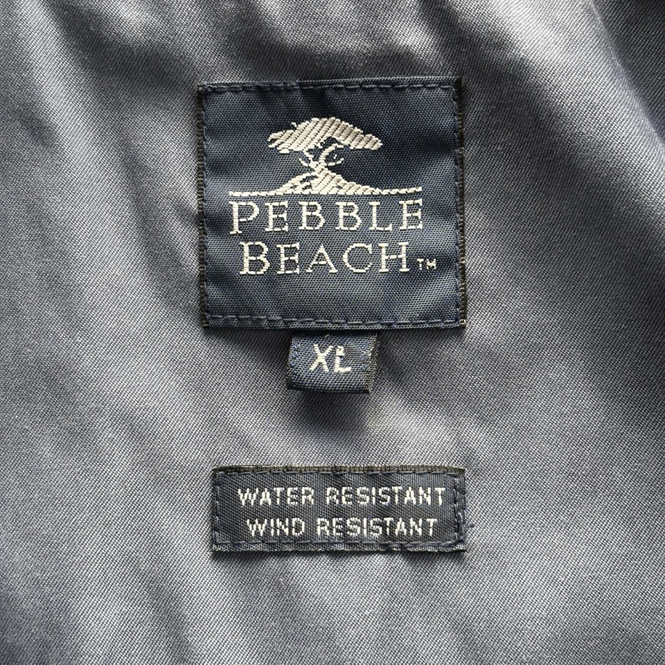 Pebble Beach Golf Vest XL Navy Blue Wind Water Resistant Zip Pullover Vintage - Image 4 of 4