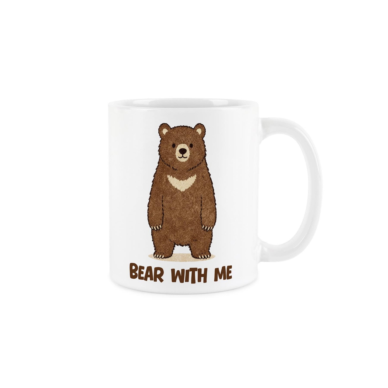 Bear with Me Novelty Mug - Brown Bear Tea/Coffee White Ceramic Cup Gift