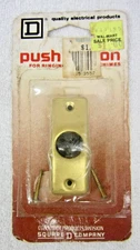 NEW Vintage Square D Company PUSH BUTTON DOOR BELL CHIMES Brass Color USA NOS