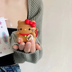Pour AirPods 1 2 3 4 Pro 2 Étui d'oreille en silicone souple Fortune Cat