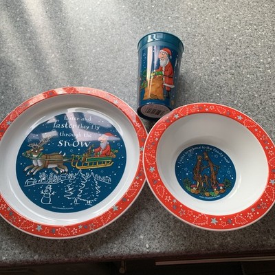 Stickman Weihnachten Geschirrset - Nagelneu - Teller, Tasse und Schüssel - Stick Man