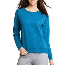 Hanes EcoSmart Women's Fleece Sweatshirt, V-Notch Bold Blue Heather XL