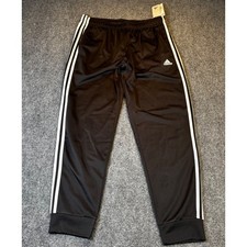 Adidas Men's Black White Classic Track Pants Athletic Joggers Sweatpants L NWT