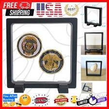 Challenge Coins Display Frame, Clear 3D Floating Holder, Small Shadow Box for...