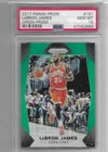 LeBron James Card 2017-18 Panini Prizm Green Prizm #191 PSA 10 GEM MINT