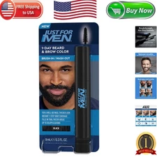 Temporary Beard & Brow Color, 30 Applications, Effortless Gray Coverage, Black