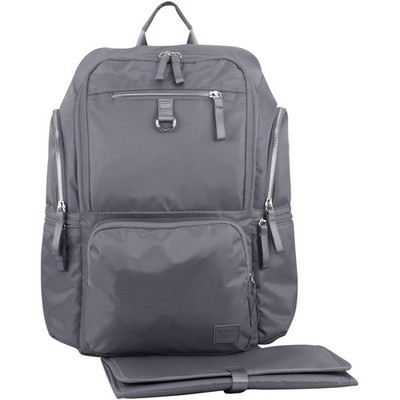 BODHI Tote Diaper Bag Backpack Changing Pad Plush Gray 6 Inches 17 x Functional