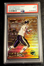 1999 Bowmans Best Atomic Refractor /100 Jim Harbaugh PSA 9 Chargers