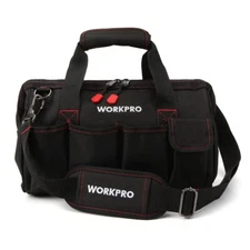 WORKPRO Tool Bag 14-inch Multi-pocket Tool Organizer w/Adjustable Shoulder Strap