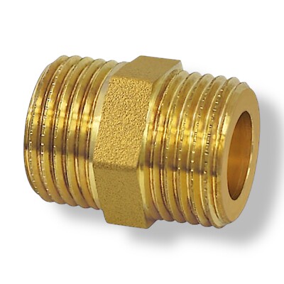 Doppelnippel Solar flachdichtend Edelstahl Wellrohr Gewinde Fitting 1/2'' 3/4'' 1''