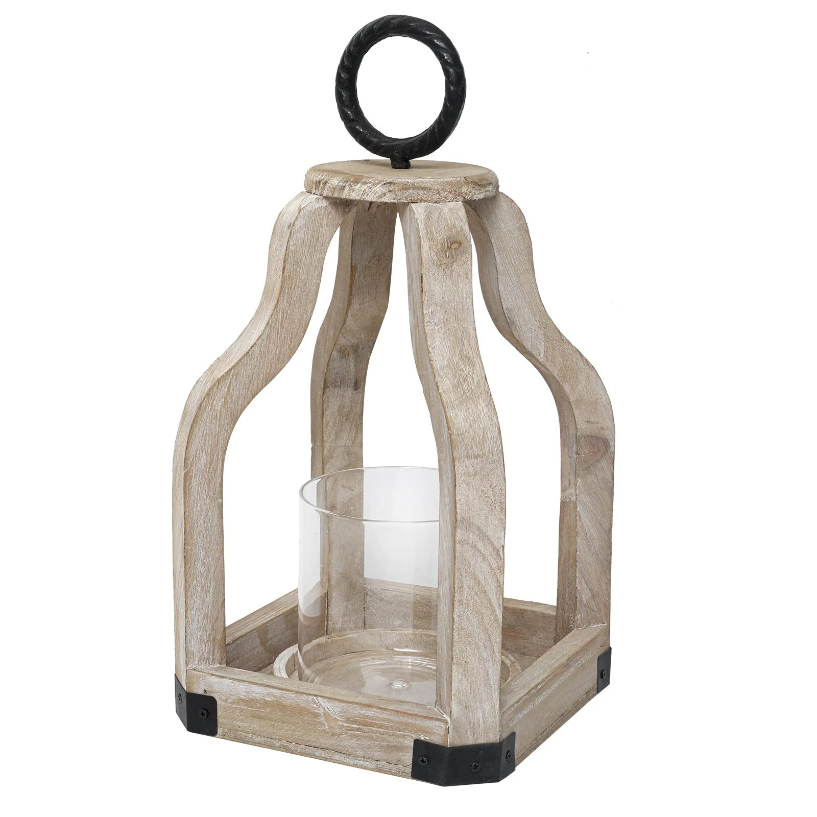 SwallowLiving Wood Candle Hurricane Lantern
