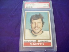 1974 TOPPS FOOTBALL #16 JOHN BEASLEY PSA 8