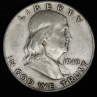 1949-S FINE / VF SILVER FRANKLIN HALF DOLLAR