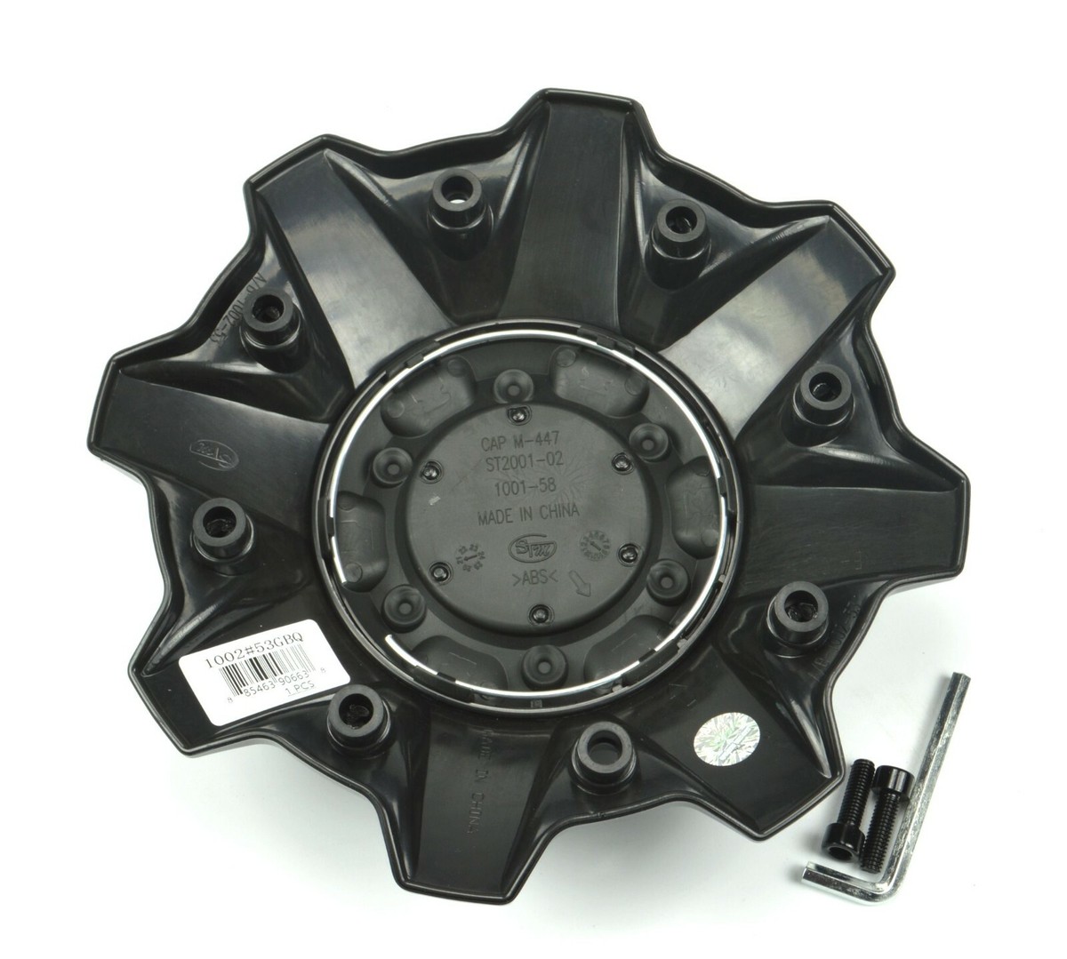 Fuel Off-Road 4x Wheel Rim Center Cap Gloss Black Red 8 Lug