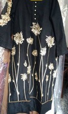 Pakistani Indian Designer Black Embroidered Kurti