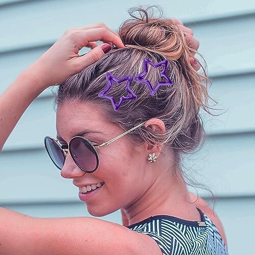 10PCS Cute Y2K 2000s Star Metal Hairpins and Barrettes for Girls and deeppurple - Picture 6 of 7