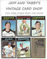 1971 TOPPS BASEBALL 201 TO 399  / SEE DROP DOWN MENU CARD YOU WILL RECIEVE.