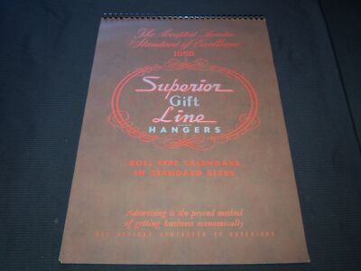 1958 SUPERIOR GIFT LINE HANGERS CALENDAR SALESMAN SAMPLE SHEETS BOOK - C 6
