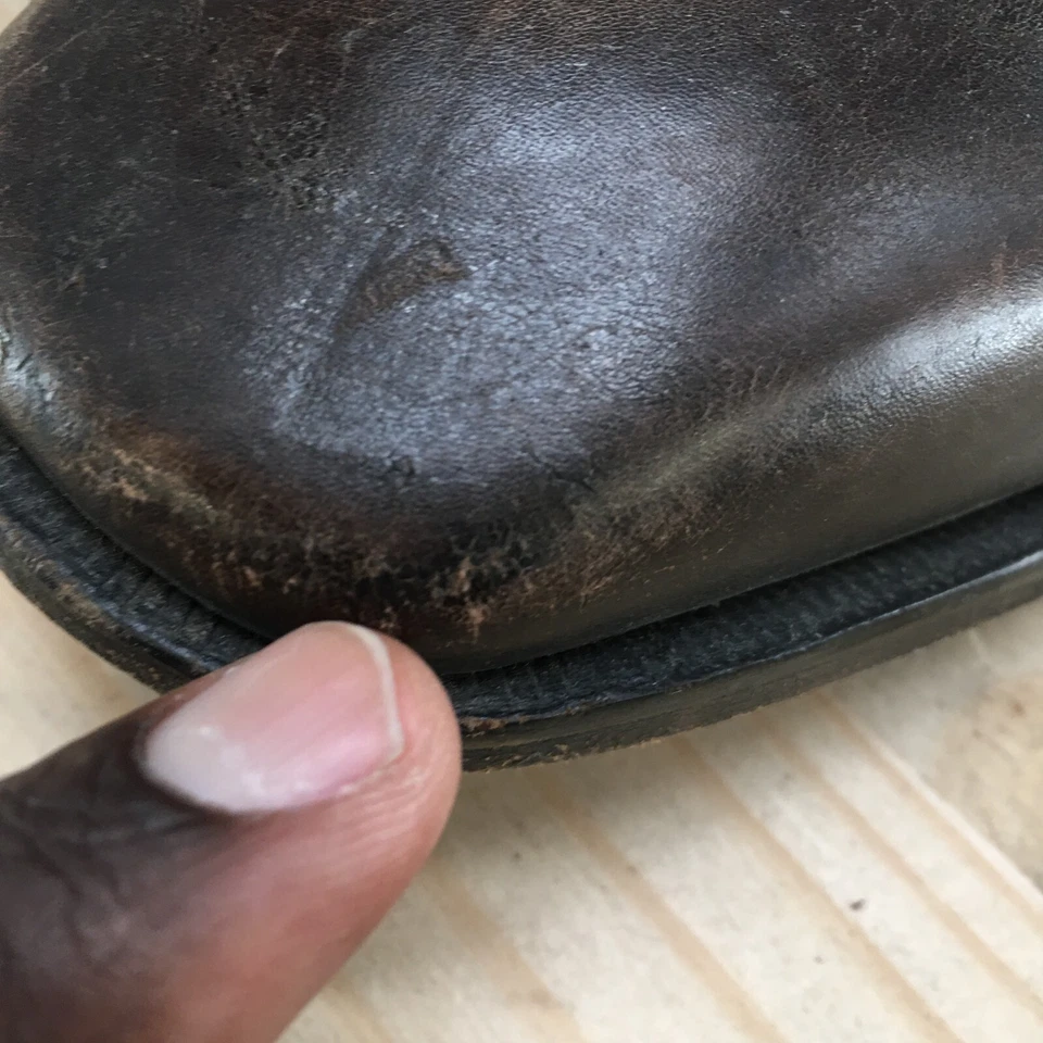 Hugo Boss Zapatos Para Hombres 8.5 Informales Mocasines Sin Cordones Cuero Marrón Puntera Cuadrada Parte Superior Baja Foto 4 de 4