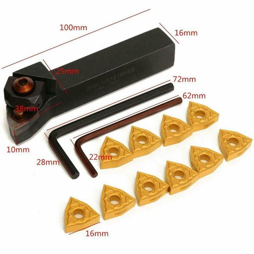 WWLNR 1616K08 125mm Lathe Turning Holder Indexable holder + 10Pcs WNMG080408 - Picture 5 of 10