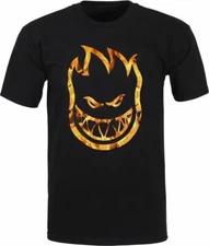 Spitfire Wheels BIGHEAD INFERNO Skateboard T Shirt BLACK