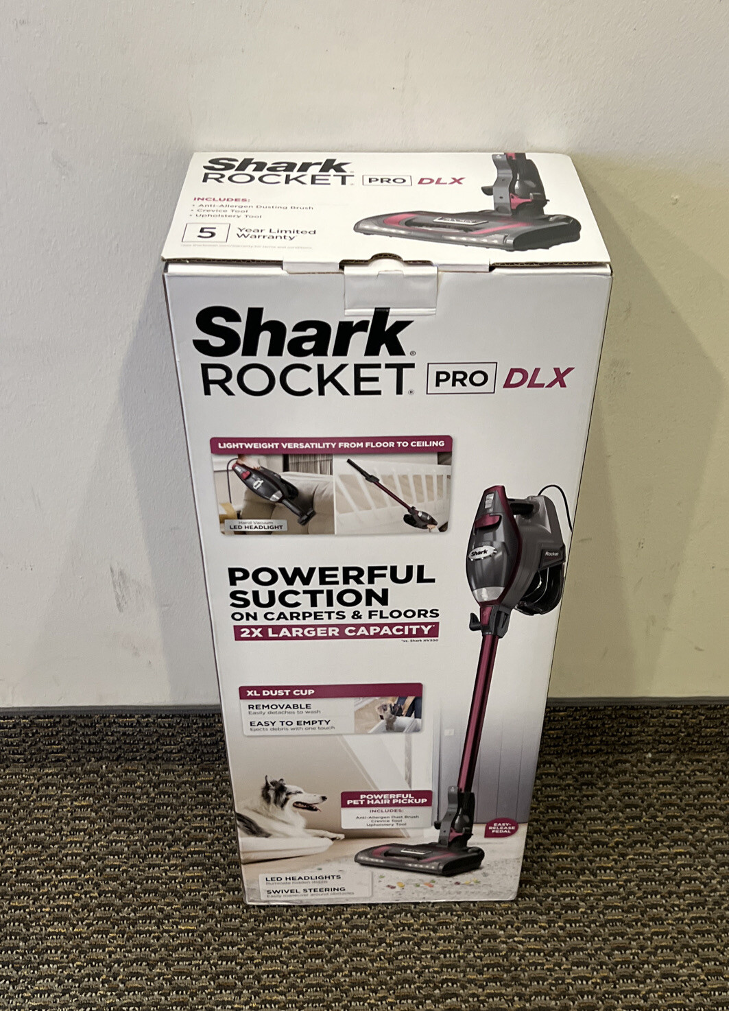 NEW Shark HV371 Rocket Pro DLX Corded Stick Vacuum Gray/Fuchsia***FREE