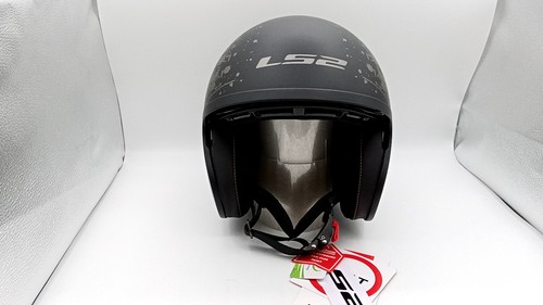 Casco Moto Jet LS2 Spitfire II Black Flag - Aperto, Con Parasole Integrato, Omologazione ECE 22.06
