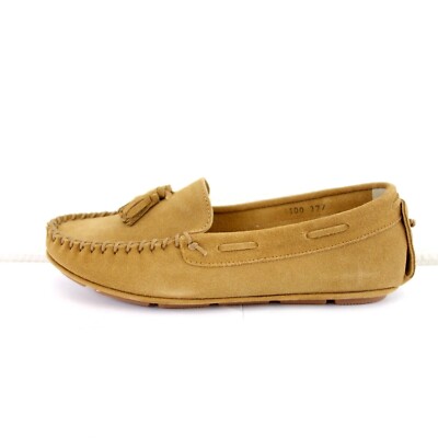 Damen Schuhe Braun LOOK Flache Loafer Mokassins Slipper Handmade