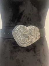 Heart Shaped Flower Design Western Belt Whitney Chase Signed Vintage Y2K