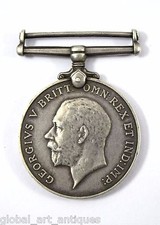 Old collectible Real WWI British War Silver Medal 1914-1918 George V. G29-25
