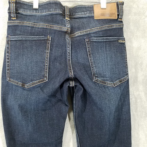 Volcom Jeans Mens 29 Blue Denim Solver Modern Straight Skater Logo Casual - Picture 6 of 15