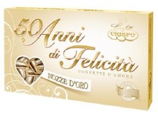 CONFETTI Crispo 50 Anni di Felicità Matrimonio Oro Nozze Mandorla SPEDIZ. GRATIS
