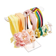 Acrylic Headband Holder 2-Tier Hair Accessories Organizer Clear Stand for Girls