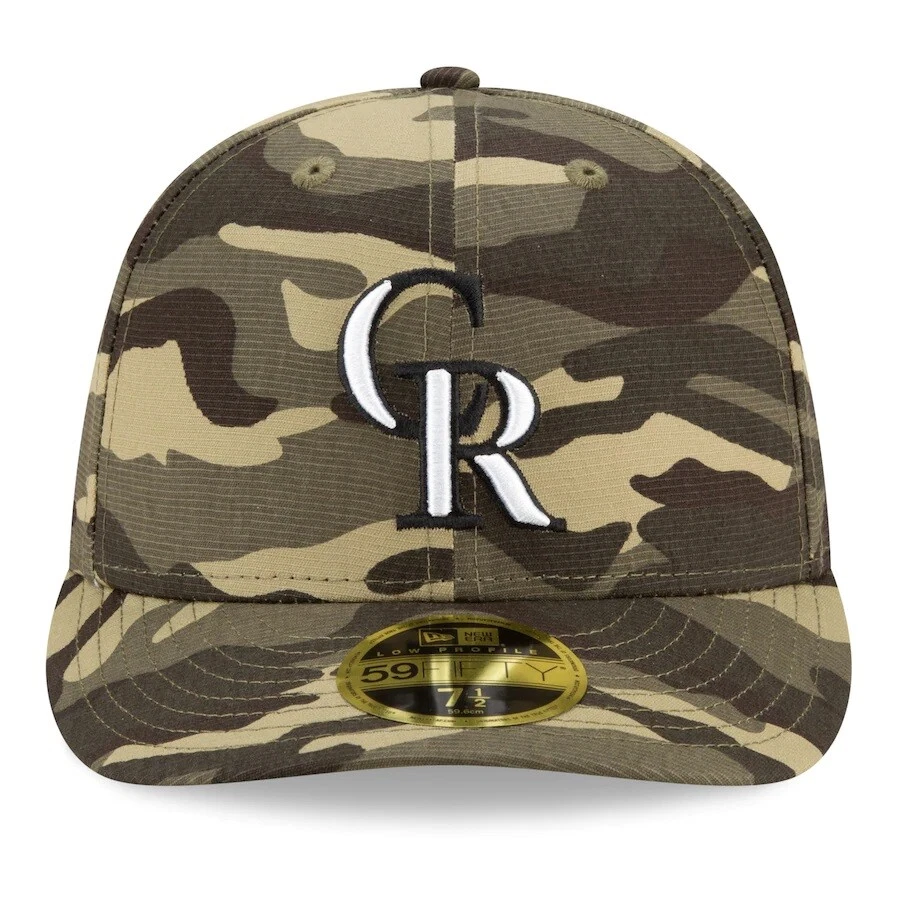 Gorra de béisbol de bajo perfil New Era 59Fifty de los Rockies de Colorado camuflada Fuerzas Armadas Foto 2 de 4