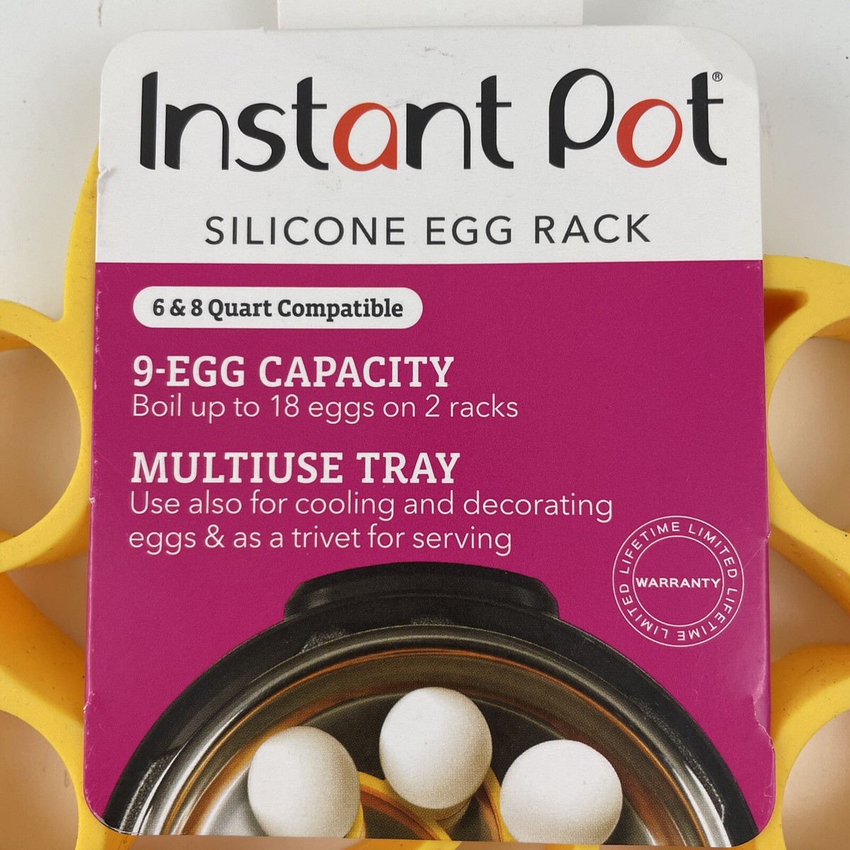Instant Pot Yellow Official Silicone Egg Rack Compatible with