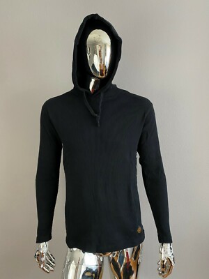 Men's Grizzly GripTape Black Basic Long Sleeve Hoodie Shirt Size S