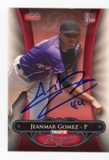 SIGNED BASEBALL CARD AUTO CLEVELAND INDIANS JEANMAR GOMEZ 2010 TRISTAR #55