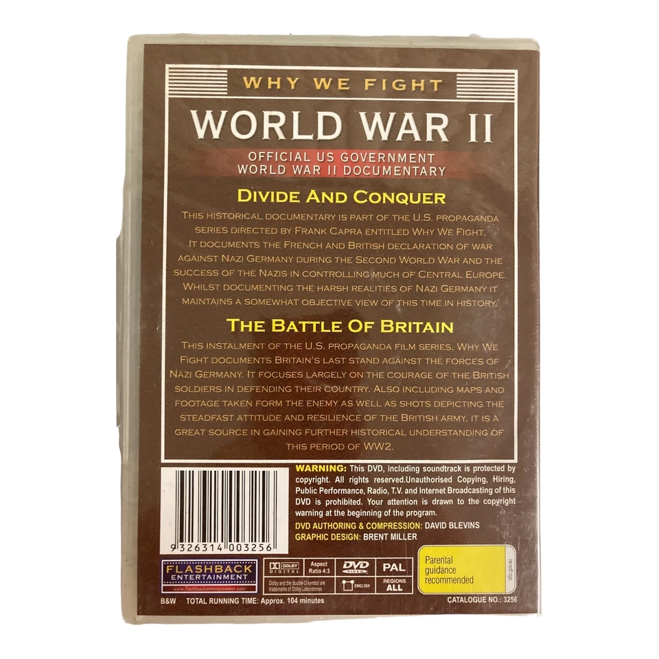 NEW Why We Fight DVD World War II Divide & Conquer Battle Of Britain Rgn All PG - image 3 of 4