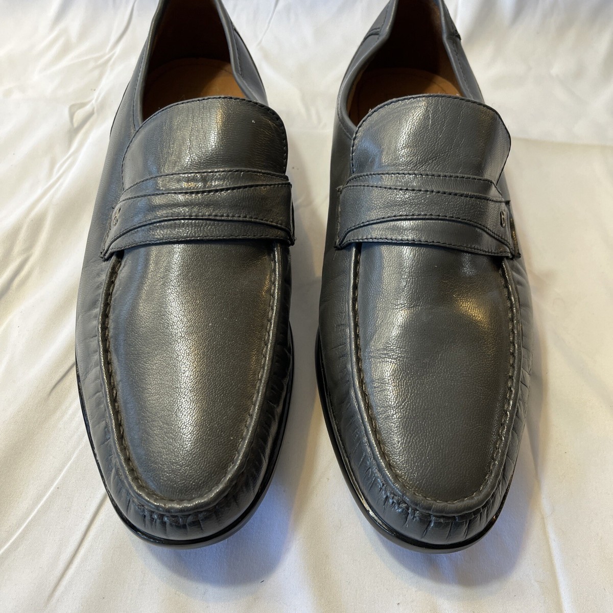 French Shriner Men's Sz 13 D Gray Leather Loafer Shoes | eBay