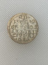 1590 poland 3 groschen riga mint X1