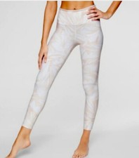 Athleta Sz S High Rise Swirl Chaturanga 7/8 Yoga Pants Leggings Logo Womens Logo