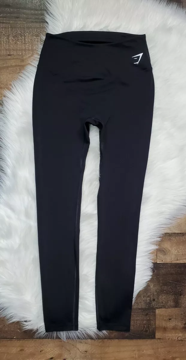 GYMSHARK Women's Black Legging Size Small/Medium Mid Rise Training Tight 7/8