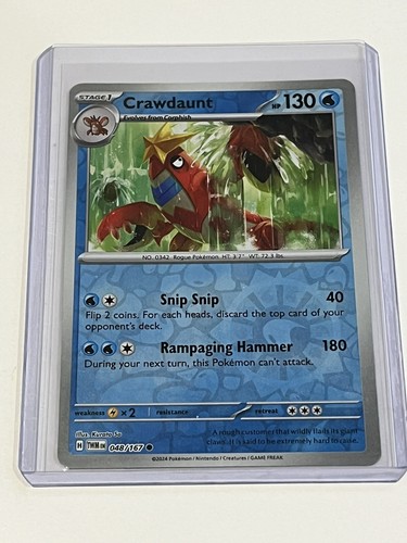 Pokemon Twilight Masquerade Crawdaunt 48/167 Common Parallel