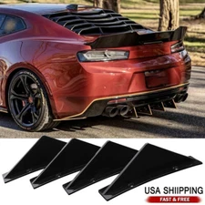 For Chevrolet Chevy Camaro Rear Bumper Diffuser Lip Splitter Shark Fins Glossy