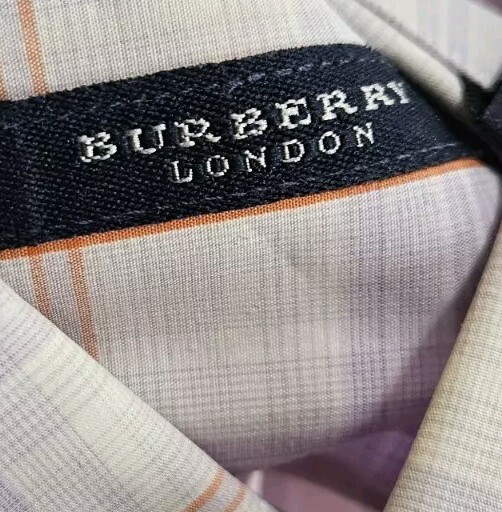 Burberry London Men's Shirt Small Purple Orange Plaid Nova Burberry London Men's Shirt Small Purple Orange Plaid Nova