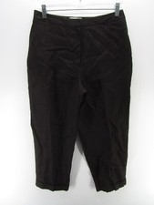 VINTAGE Talbots Pants Women Petites 8P Black Irish Linen Mom High Rise Cuffed
