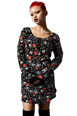 Killstar Gothic Goth Schlafkleid Nachthemd - Gnomies Sleep Dress