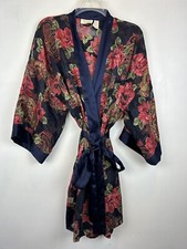Vintage Victorias Secret Floral Robe Nightie Set Womens Large Lingerie Gold Tag