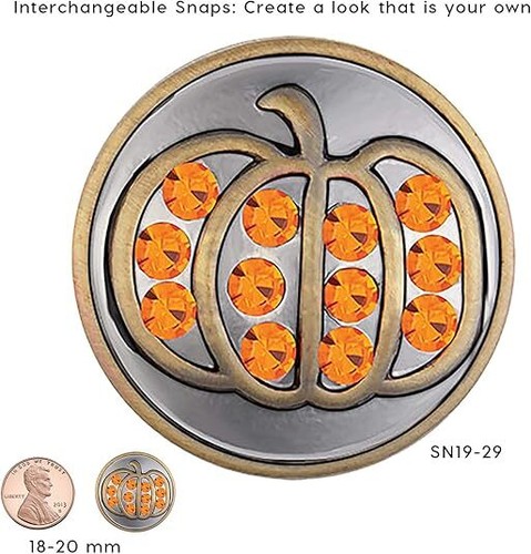 Ginger Snaps Brass Pumpkin Charm Accessory | Interchangeable, Customizable - Picture 2 of 3